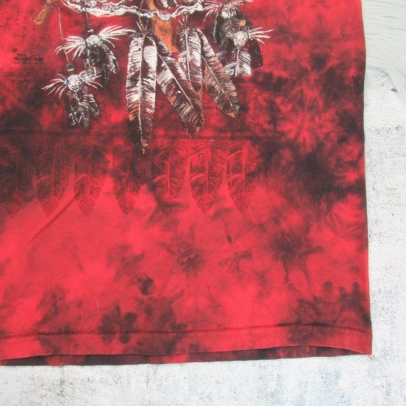 THE MOUNTAIN Native American Feather Dreamcatcher Red/Black Tie-Dye Tee Mens 2XL - Picture 7 of 11